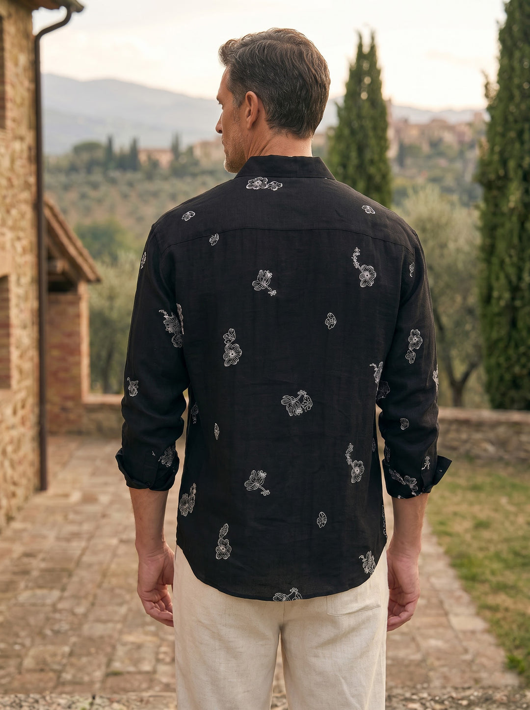 The Fiore Embroided Shirt – Nero