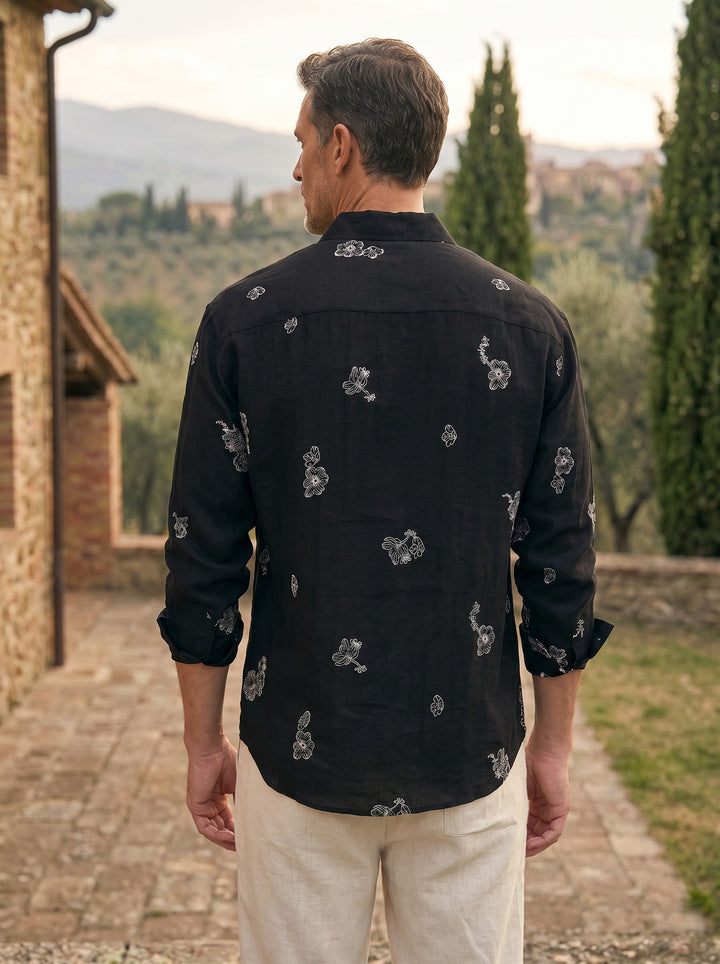 The Fiore Embroided Shirt – Nero