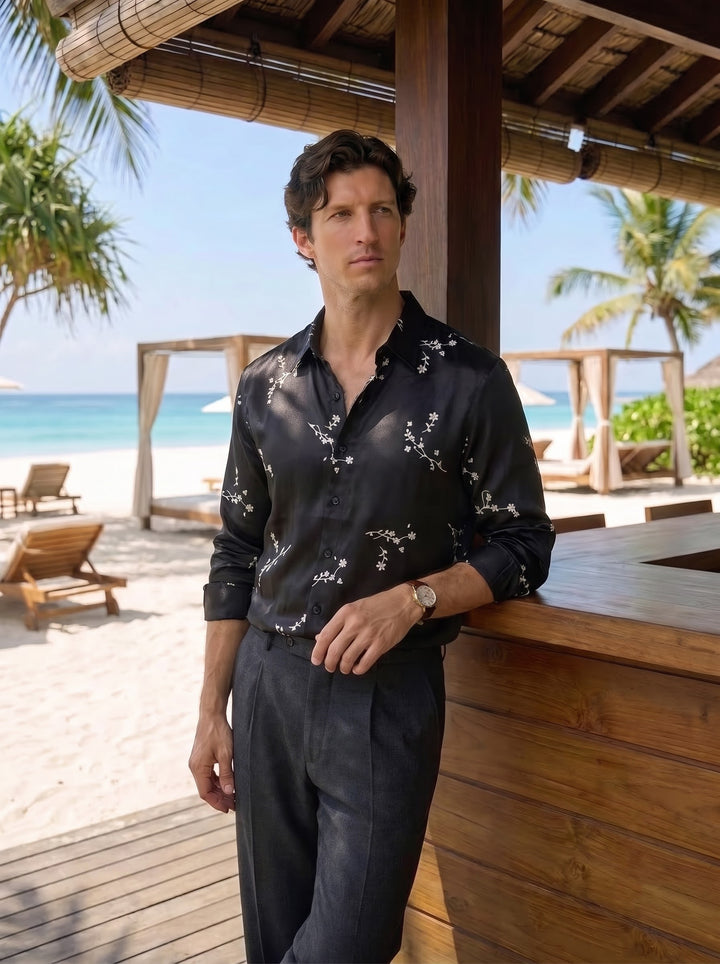 The Vigna Premium Embroidered Shirt – Nero