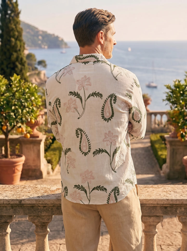 The Giardino Premium Embroidered Shirt – Sand