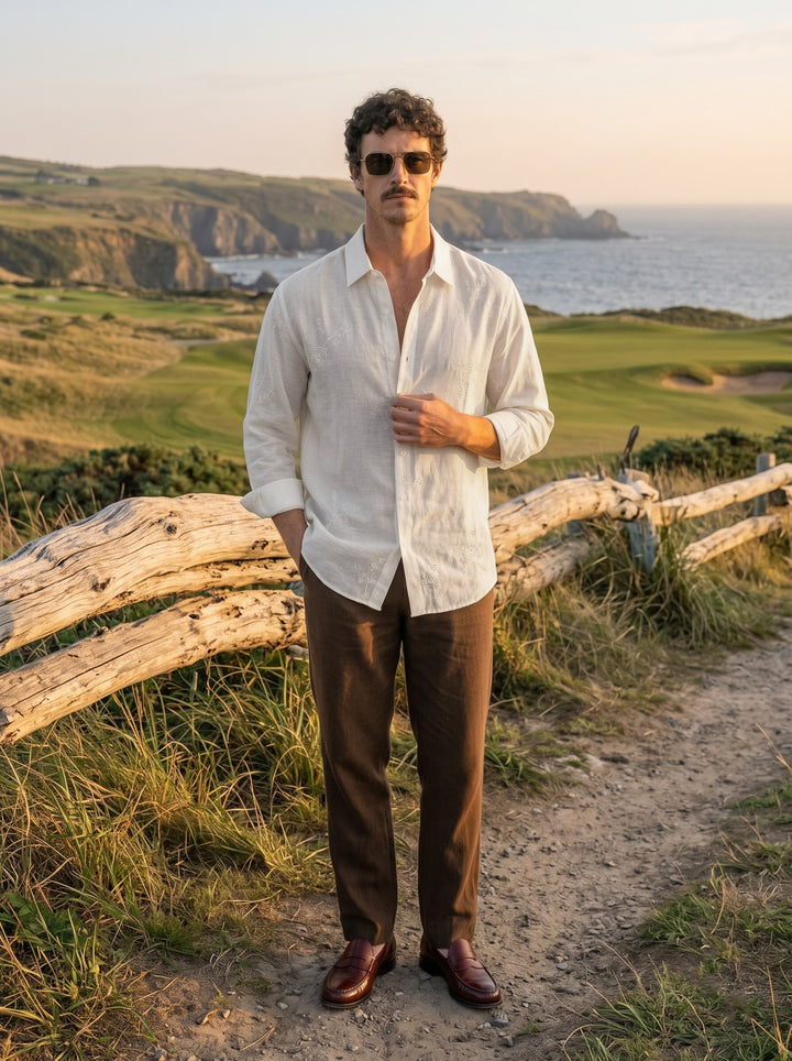 The Vigna Premium Embroidered Shirt – Ecru