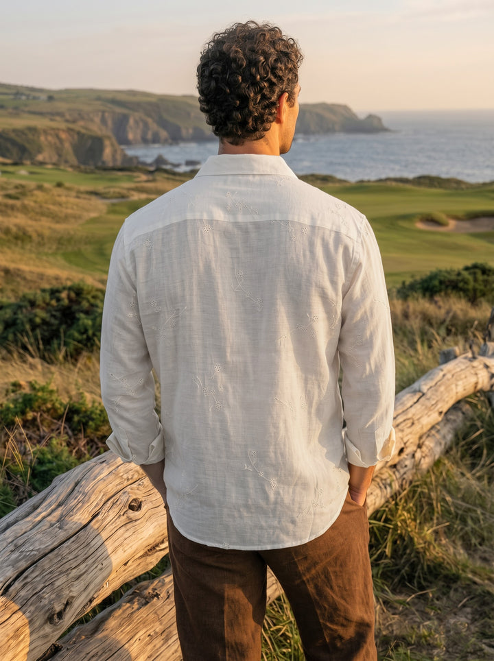 The Vigna Premium Embroidered Shirt – Ecru