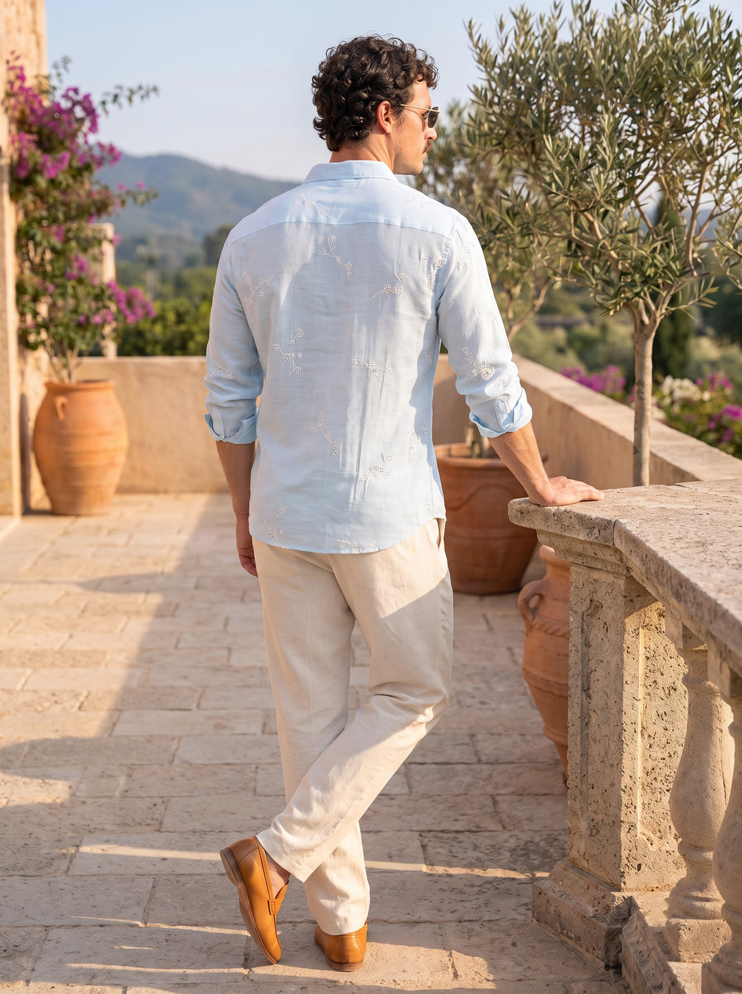 The Vigna Premium Embroidered Shirt – Celeste