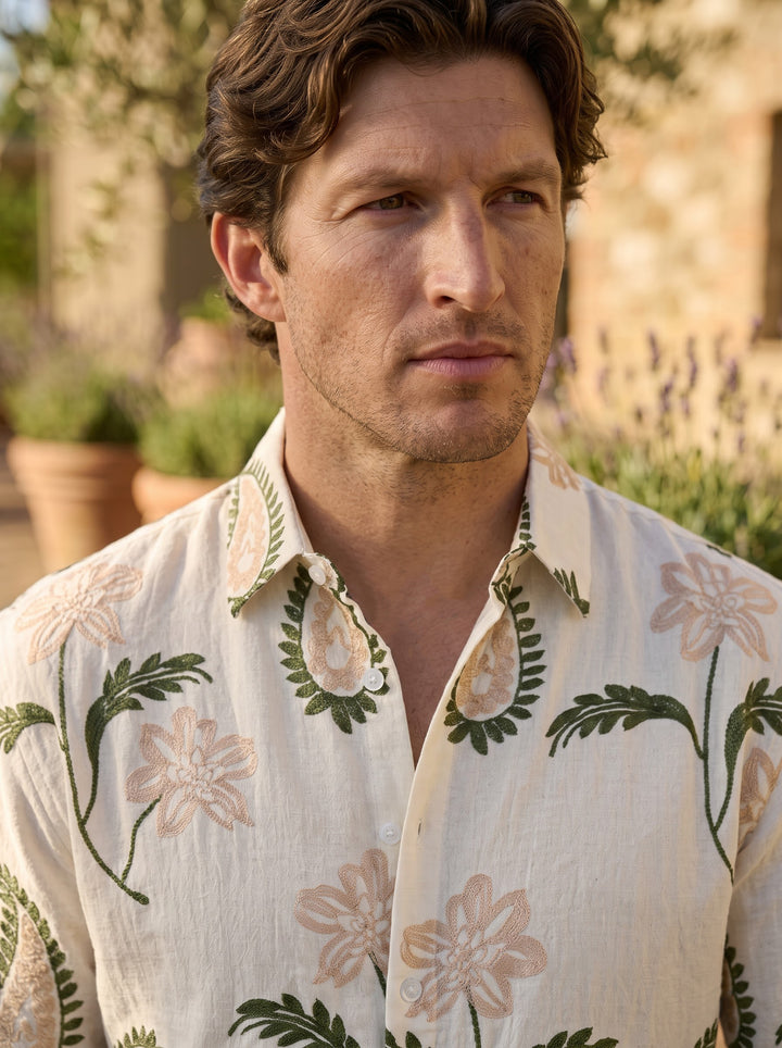 The Giardino Premium Embroidered Shirt – Avorio