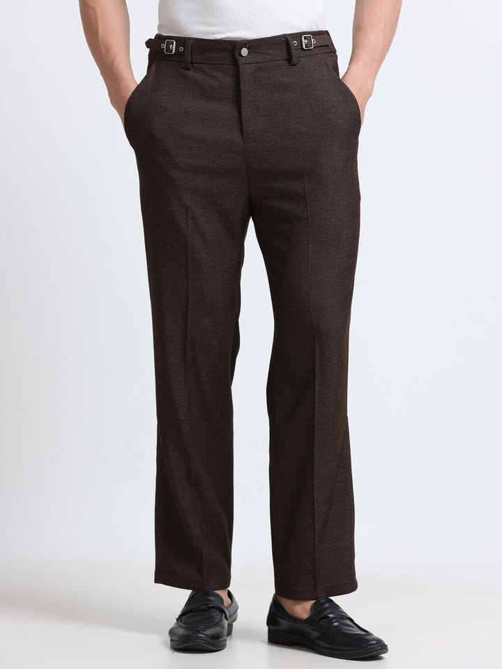 Marcello Side-Tab Tailored Trouser – Espresso Brown