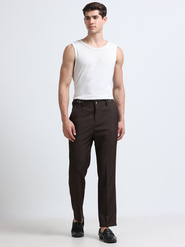 Marcello Side-Tab Tailored Trouser – Espresso Brown