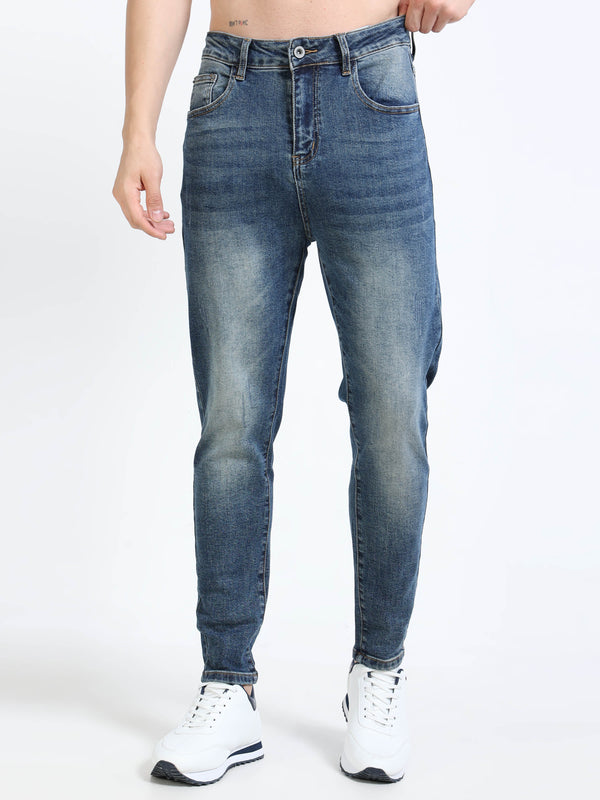 Mid Blue Fade Slim Fit Jeans