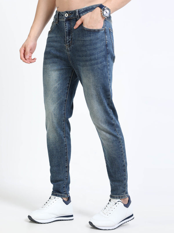Mid Blue Fade Slim Fit Jeans