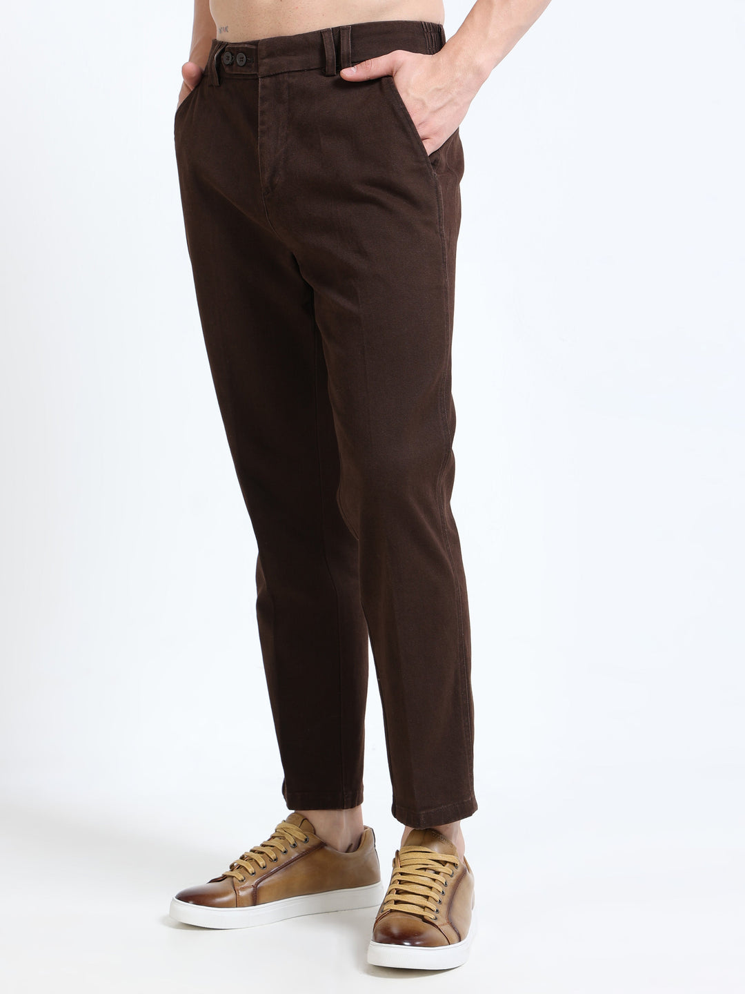 Dual-Button Slim Straight Trousers