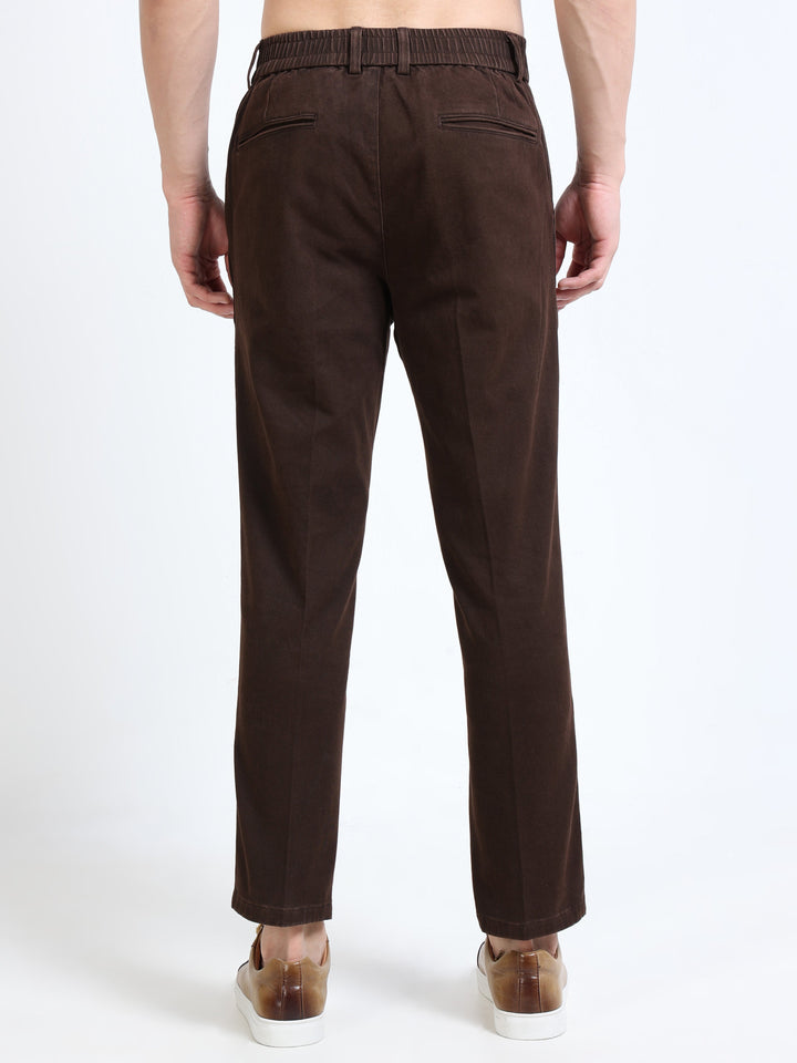 Dual-Button Slim Straight Trousers