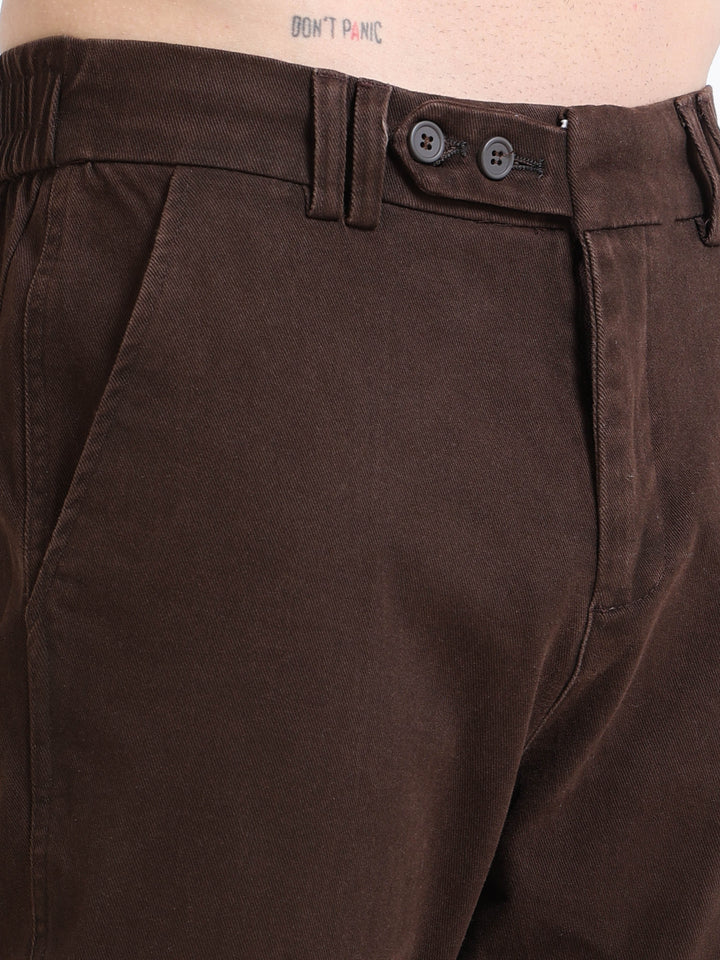 Dual-Button Slim Straight Trousers