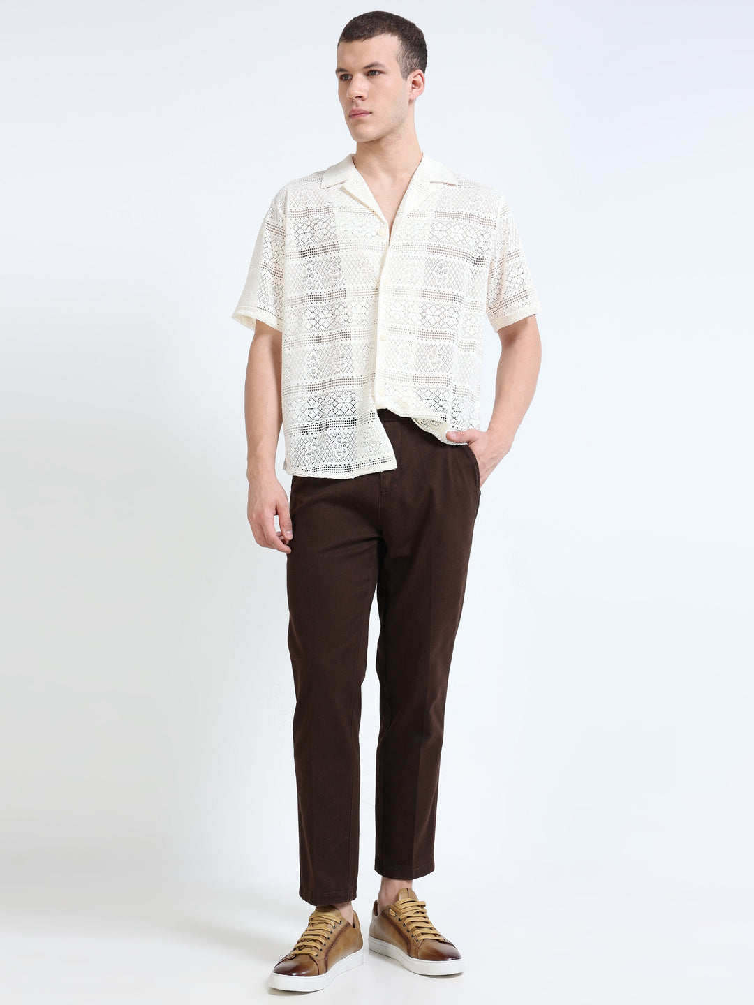 Dual-Button Slim Straight Trousers
