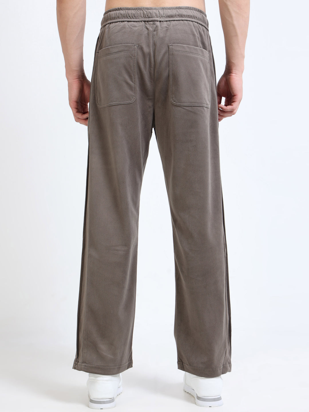 Relaxed Velour Drawstring Trousers