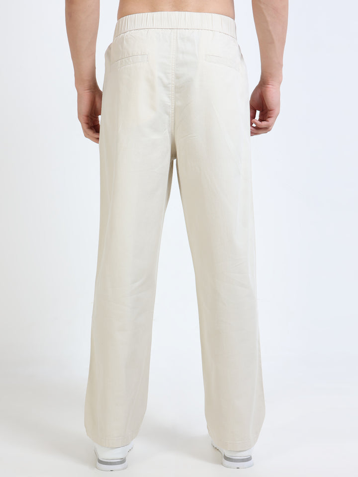 Relaxed Pleated Drawstring Trousers