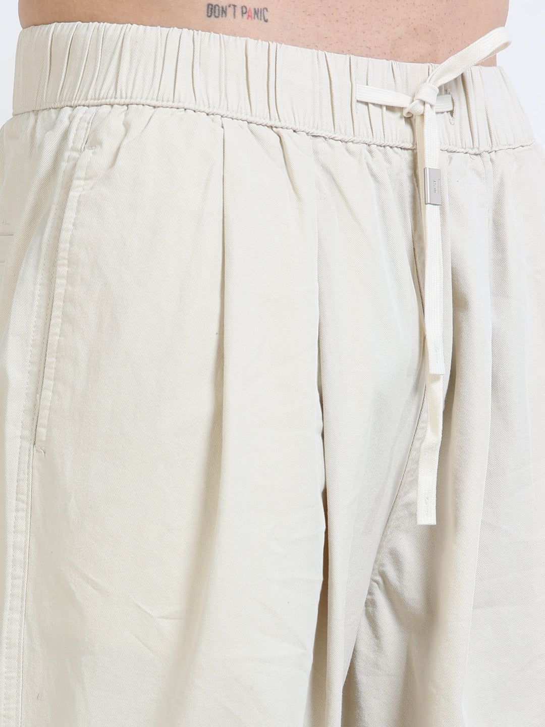 Relaxed Pleated Drawstring Trousers