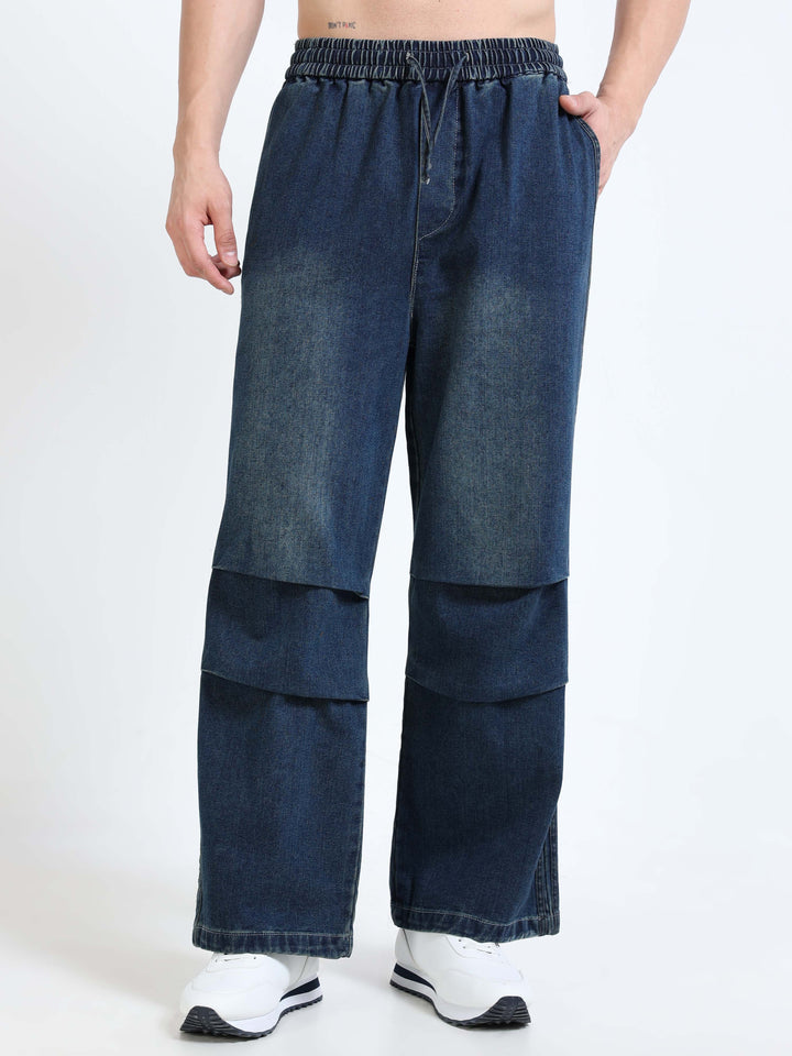 Relaxed Fit Utility Denim Pants
