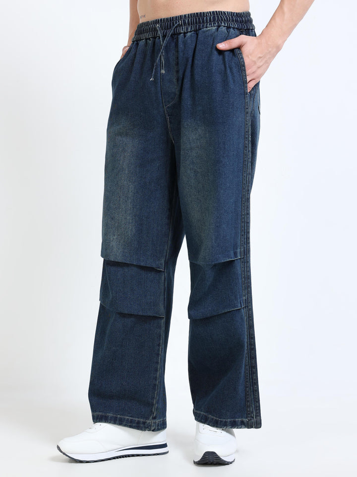 Relaxed Fit Utility Denim Pants