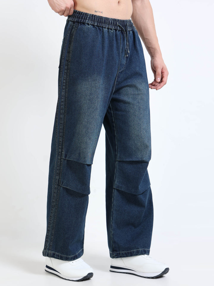 Relaxed Fit Utility Denim Pants