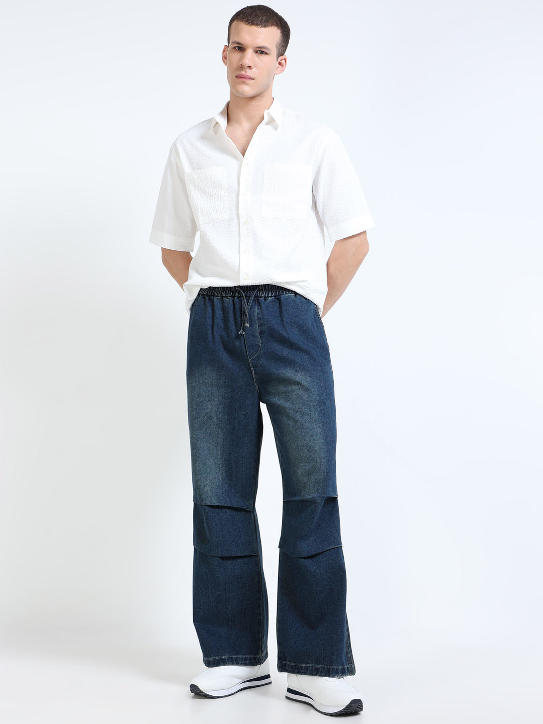 Relaxed Fit Utility Denim Pants