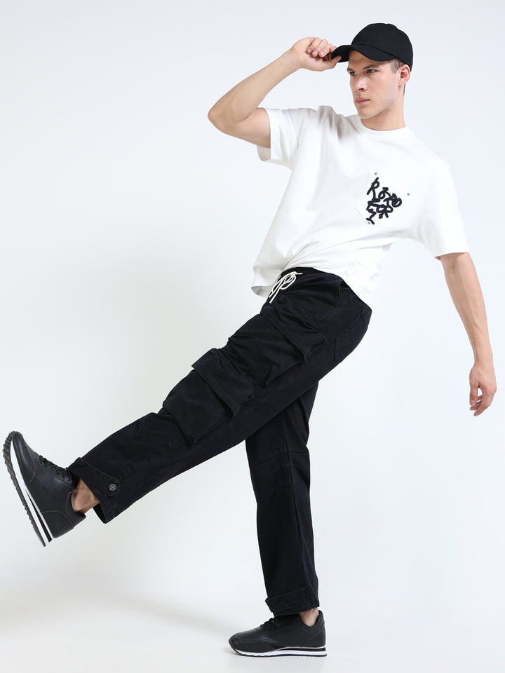 Multi-Pocket Relaxed Cargo Jeans