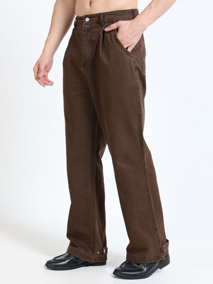 Utility Flap-Waist Wide Pants
