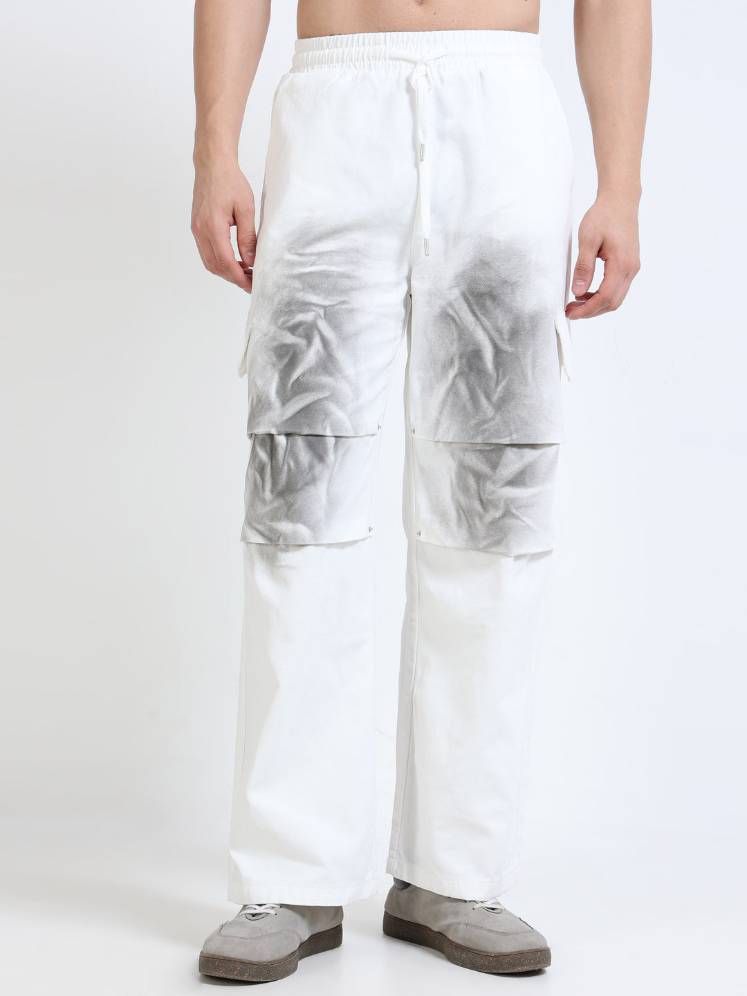 White Ombre Cargo Pants