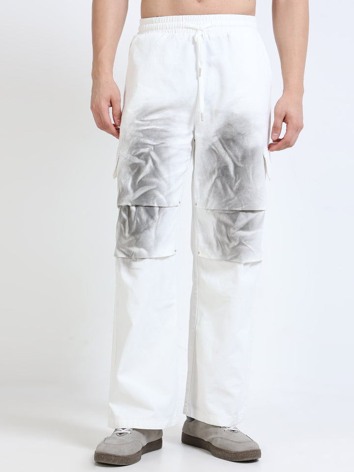 White Ombre Cargo Pants