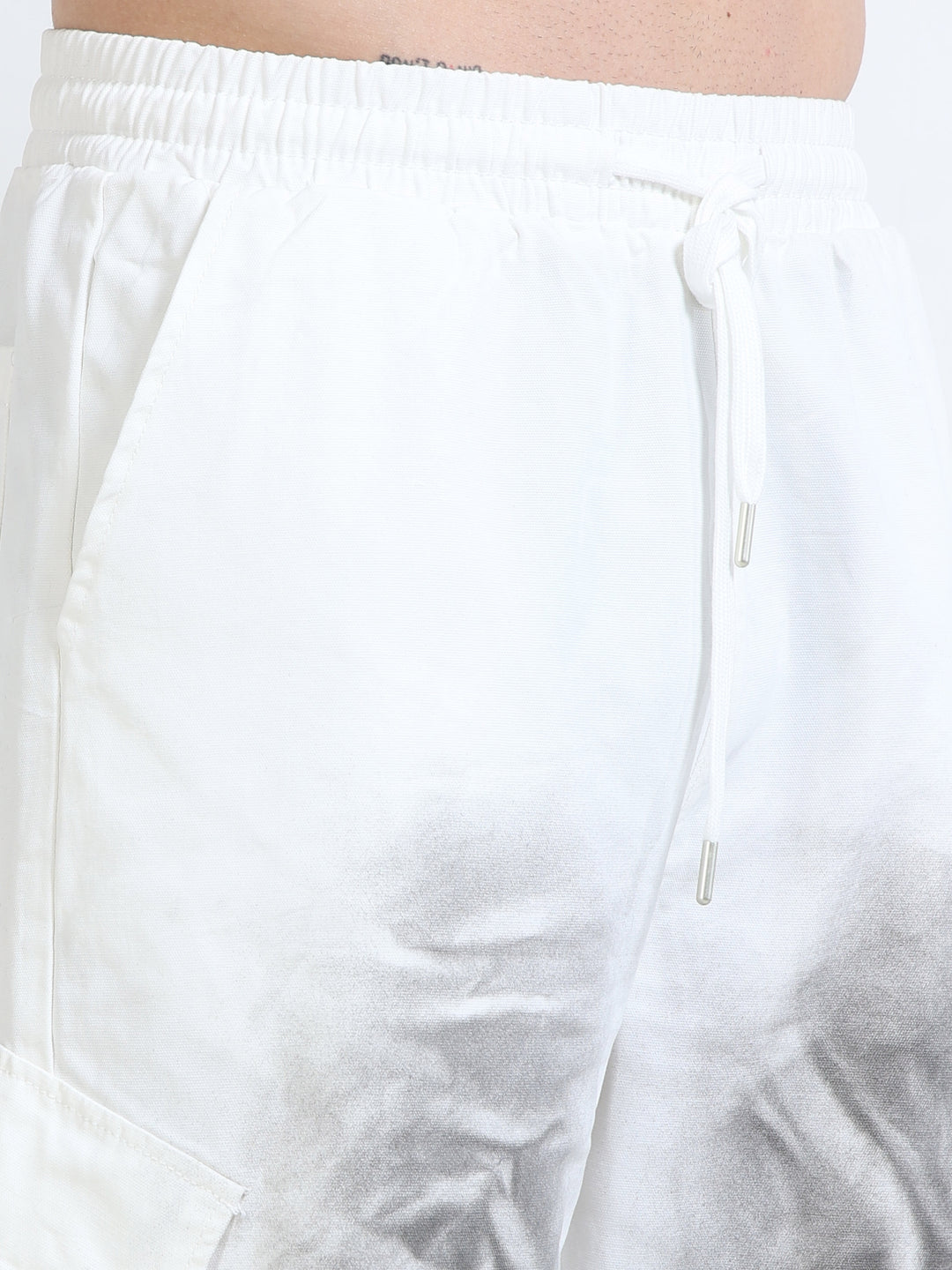 White Ombre Cargo Pants