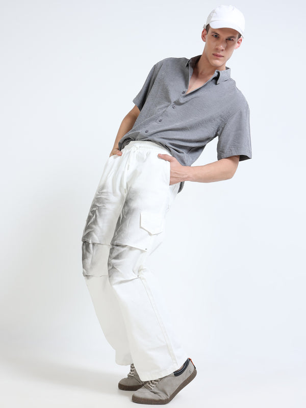 White Ombre Cargo Pants