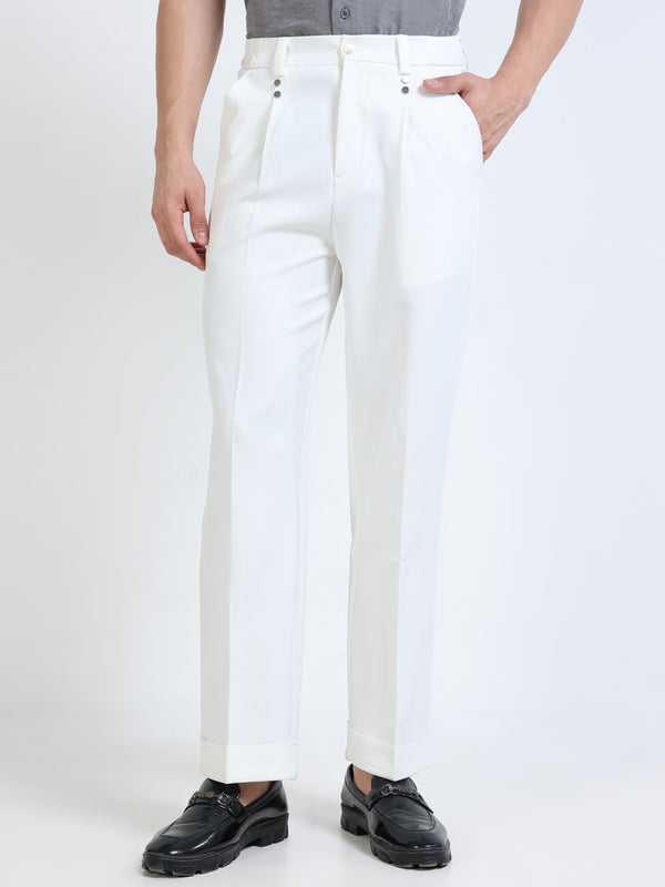 Tailored Cuffed Straight Trousers