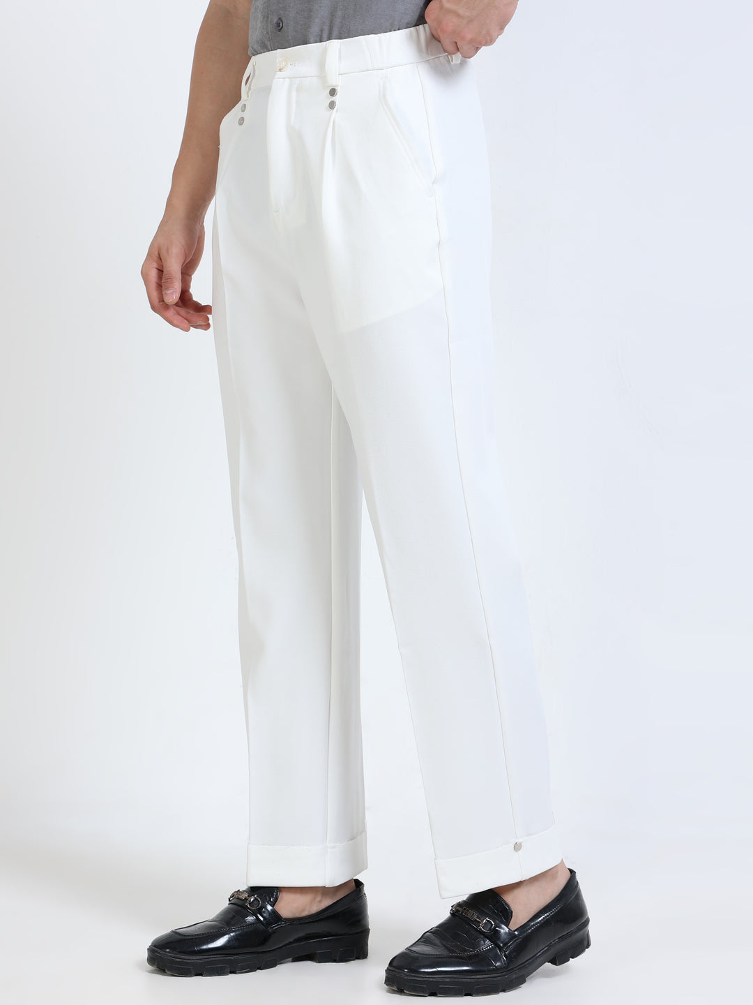 Tailored Cuffed Straight Trousers