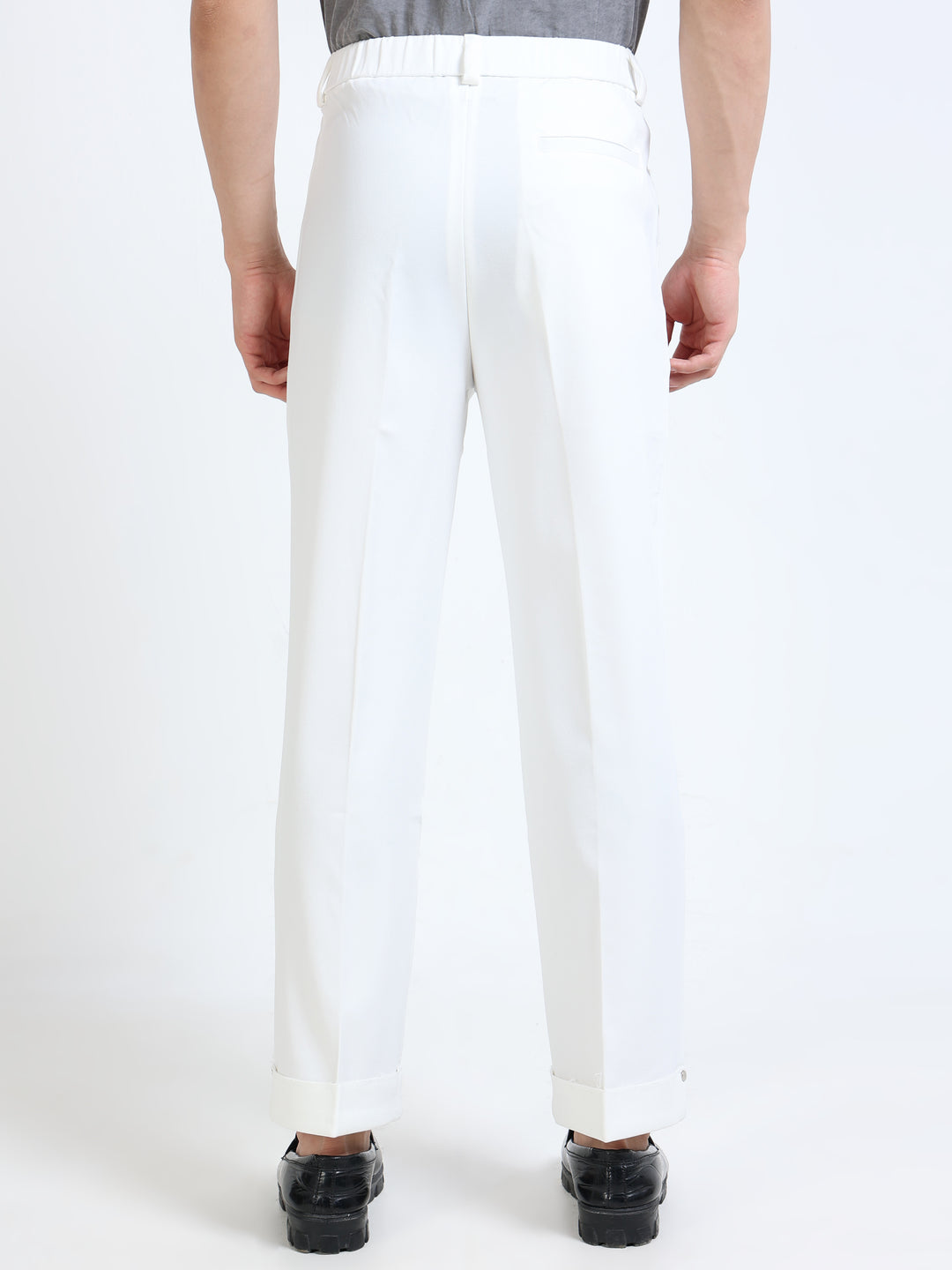 Tailored Cuffed Straight Trousers