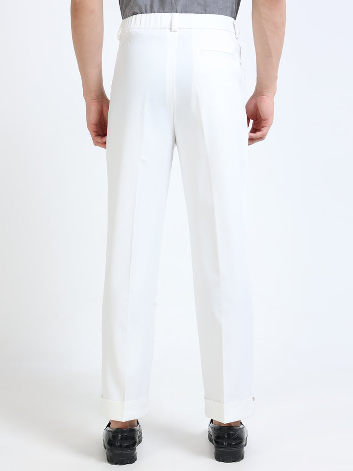 Tailored Cuffed Straight Trousers