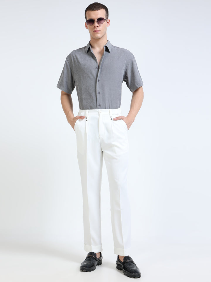 Tailored Cuffed Straight Trousers