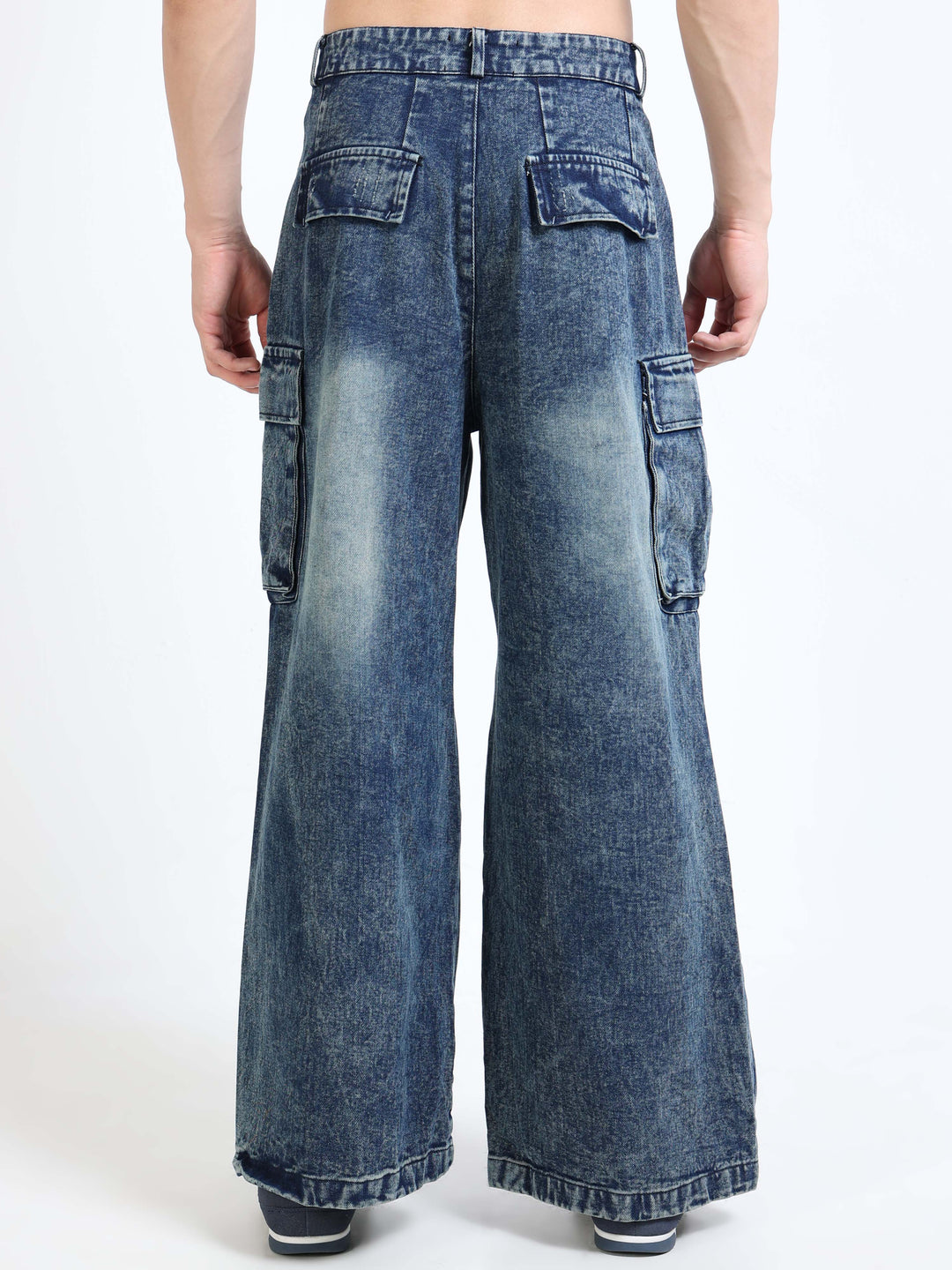 Oversized Rope-Tie Cargo Jeans
