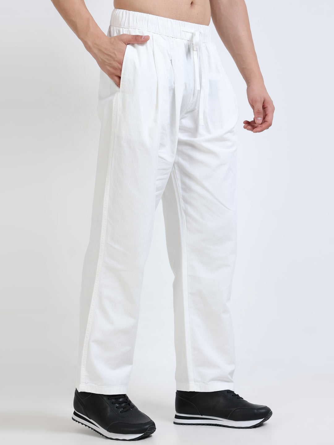 Relaxed Pleated Drawstring Trousers