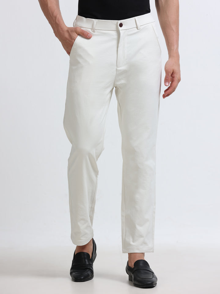Toreno Tailored Comfort Trouser – Ivory Cream