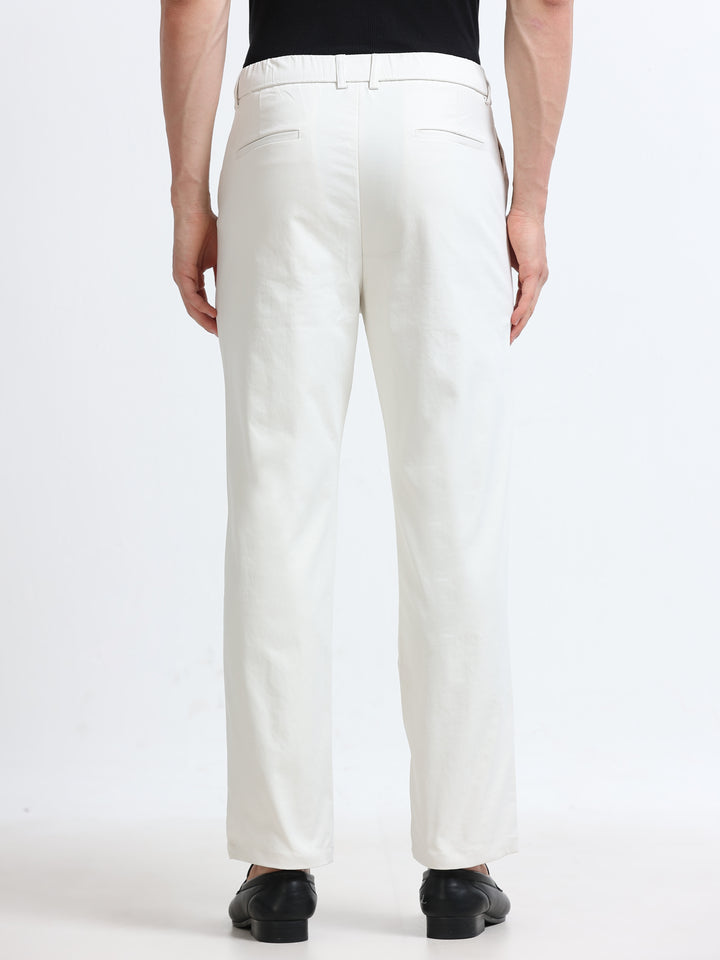 Toreno Tailored Comfort Trouser – Ivory Cream