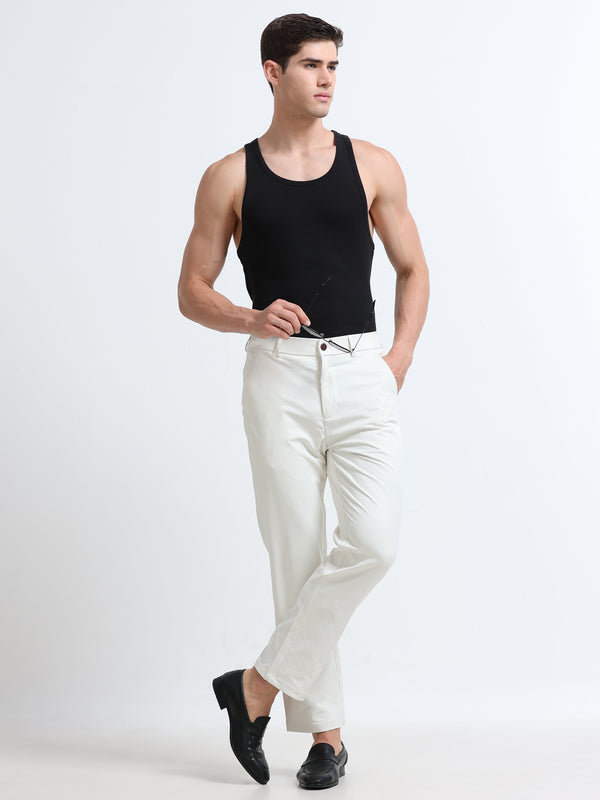 Toreno Tailored Comfort Trouser – Ivory Cream