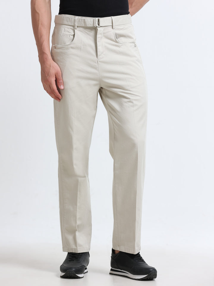 Lunaro Utility Tapered Trouser – Stone Beige