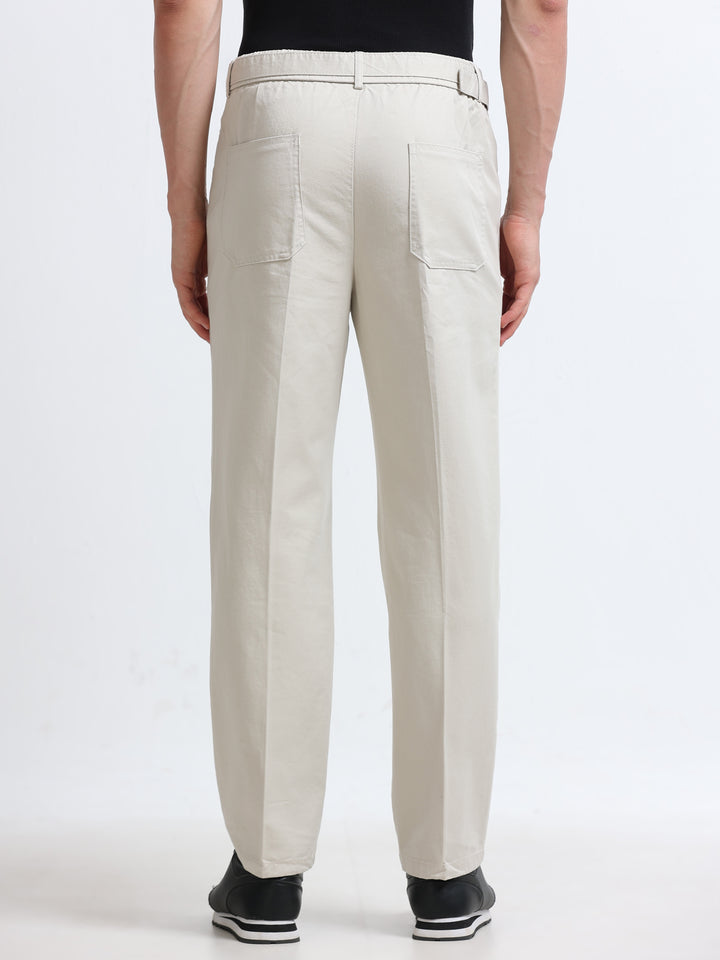 Lunaro Utility Tapered Trouser – Stone Beige