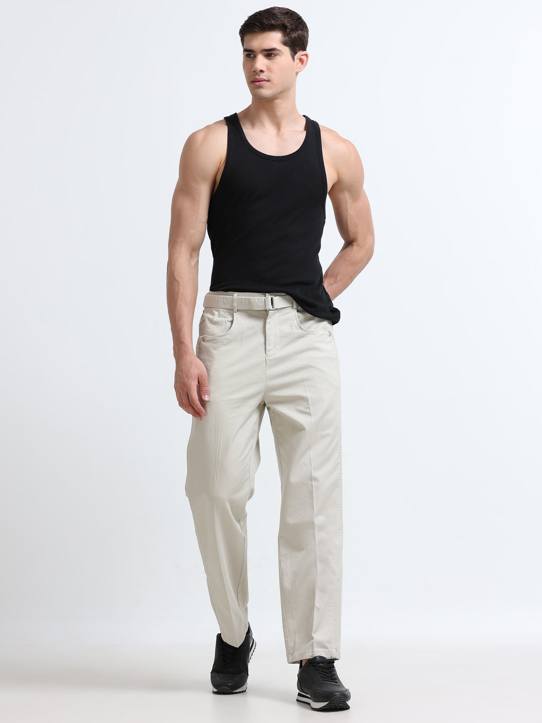 Lunaro Utility Tapered Trouser – Stone Beige