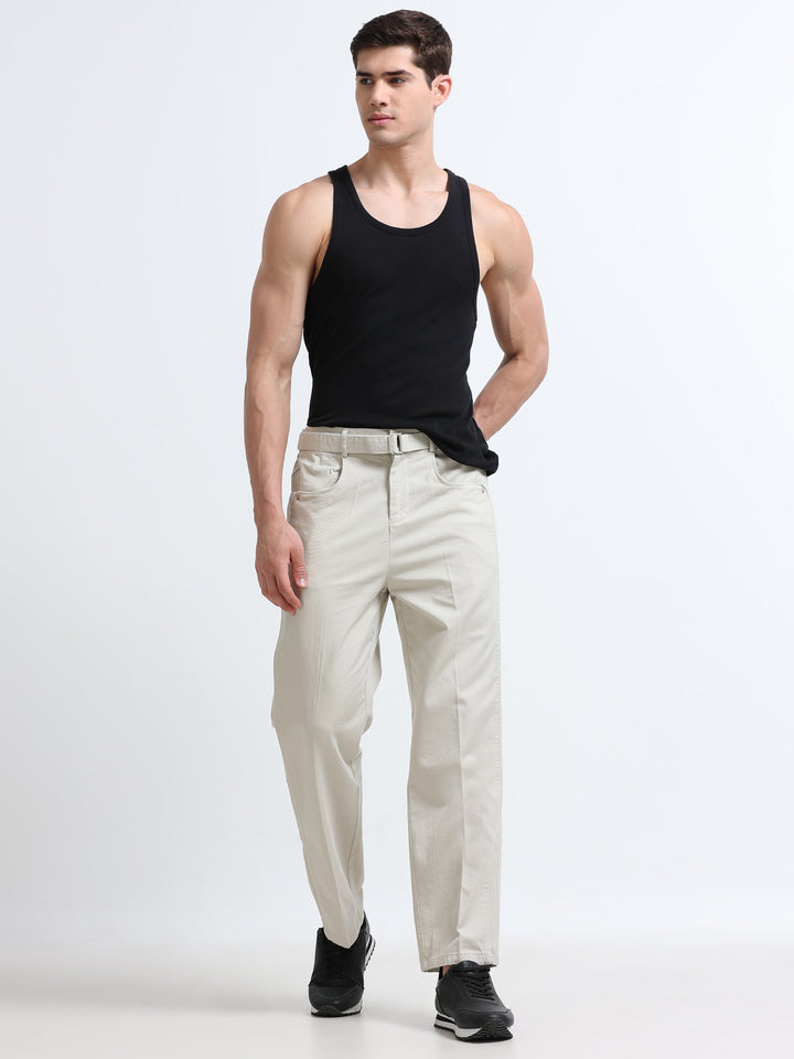 Lunaro Utility Tapered Trouser – Stone Beige