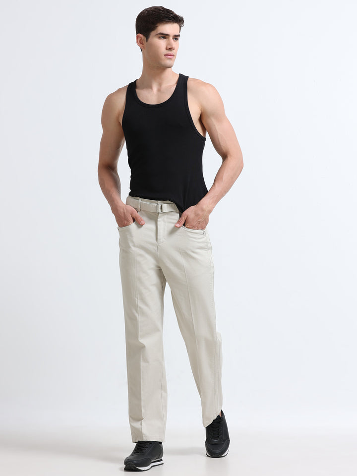 Lunaro Utility Tapered Trouser – Stone Beige
