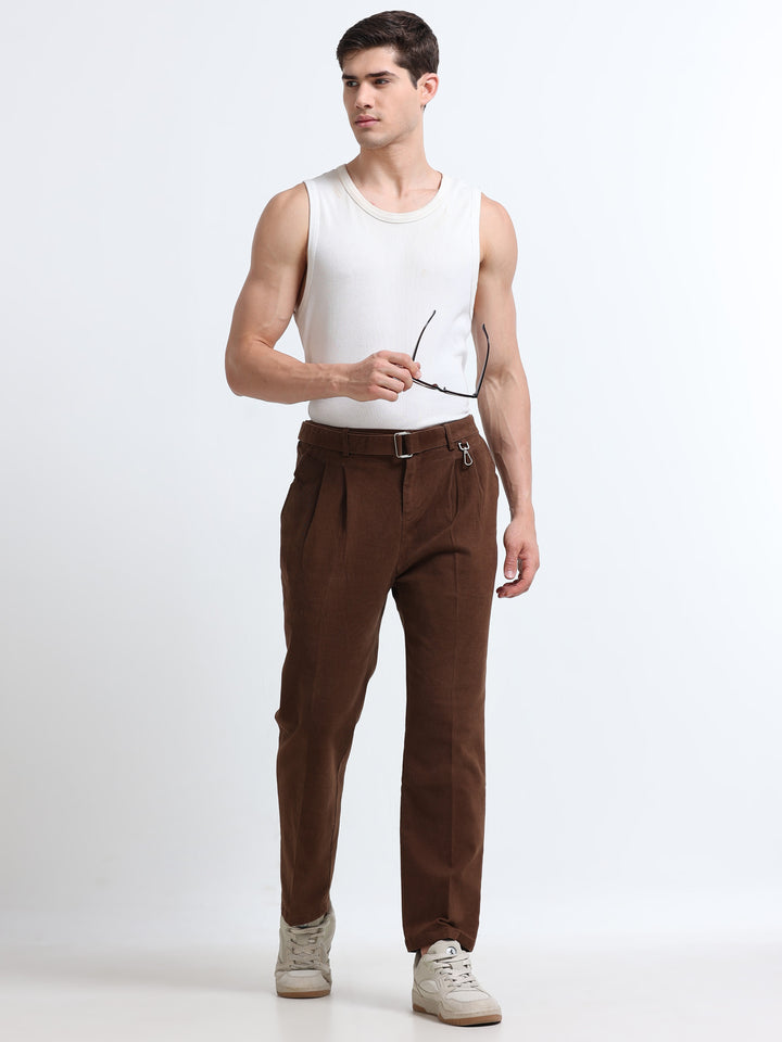 Altavio Utility Tailored Trouser – Espresso Brown