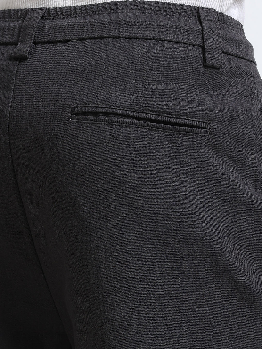 Amalfi Textured Pleated Trouser – Slate Grey