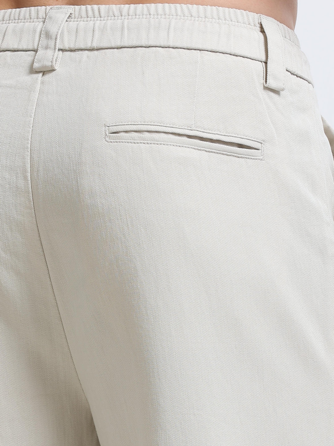 Amalfi Textured Pleated Trouser – Sand Beige