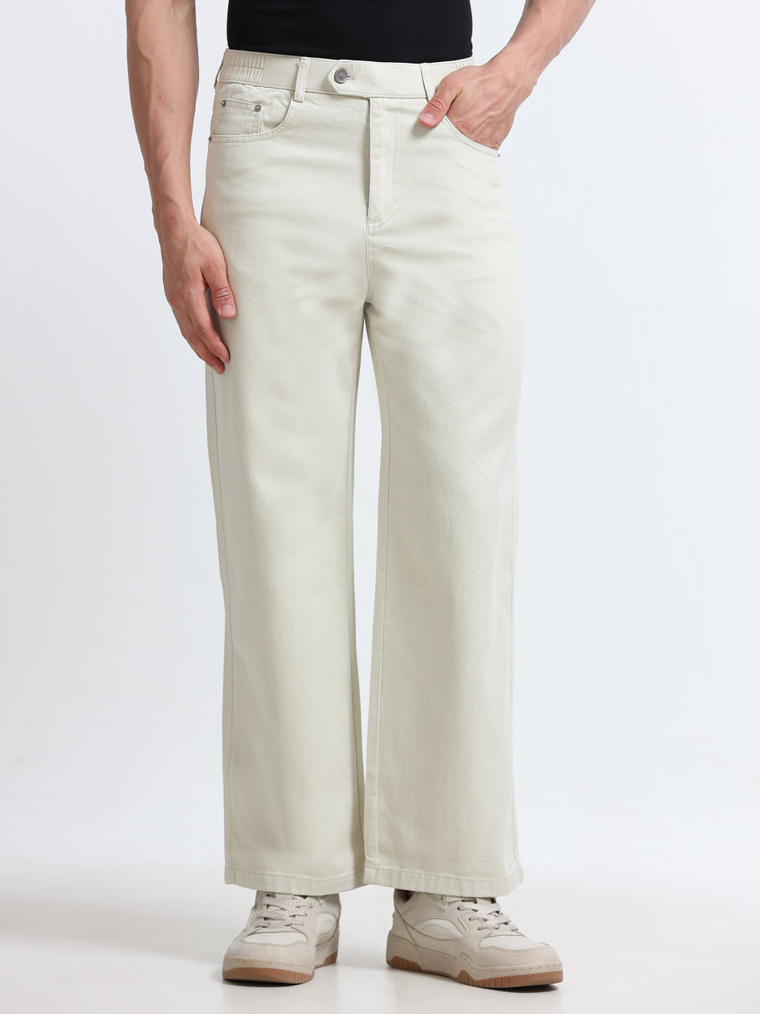 Velano Straight Fit Denim – Ivory Beige