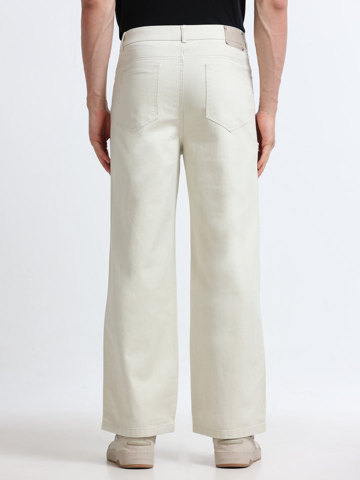 Velano Straight Fit Denim – Ivory Beige
