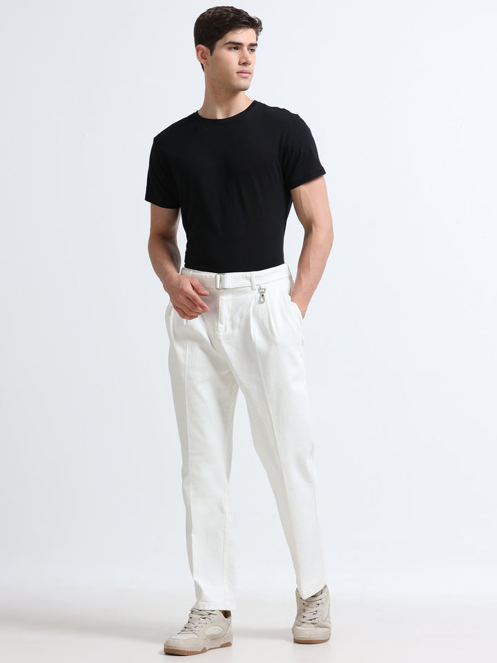 Altavio Utility Tailored Trouser – Ivory White